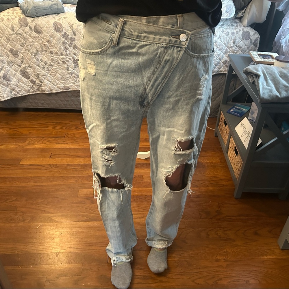 Women’s Distressed Light Blue Jeans